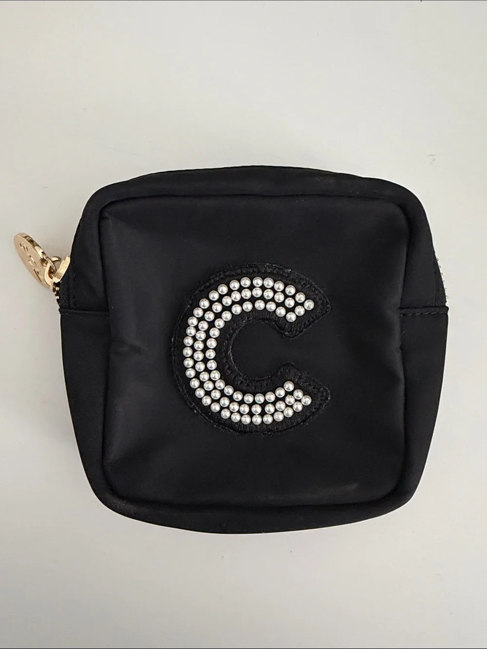 Stoney Clover Noir Pouch with Pearl 'C' Patch